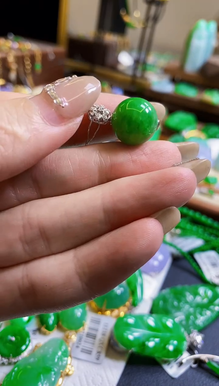 【闪购商品】定制翡翠18K金镶嵌珠子