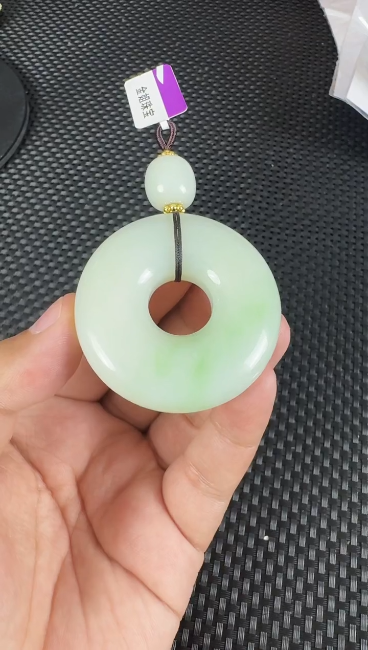 【闪购商品】和田玉吊坠未镶嵌约51*13mm翠青扣子