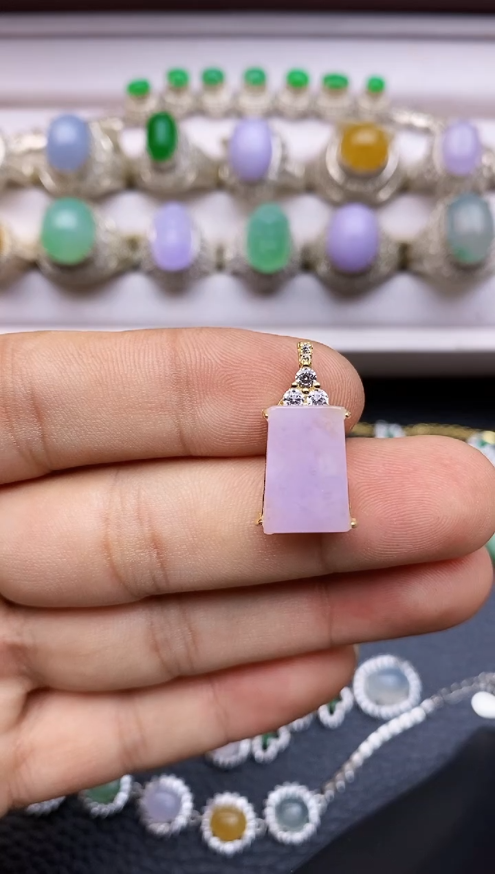 翡翠银S925镶嵌吊坠(赠链)/0005