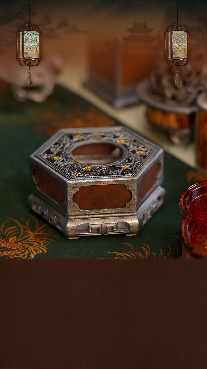 古篱梅花温茶炉   