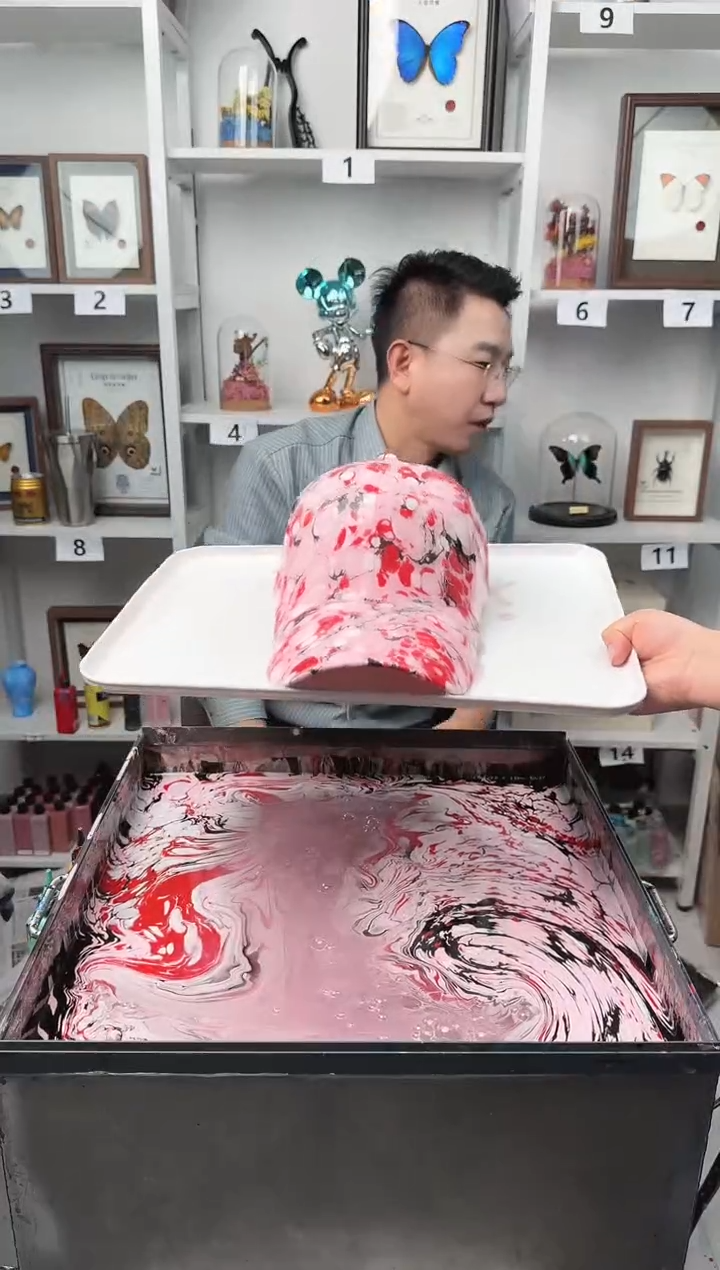 纯棉成人款梅花水拓帽