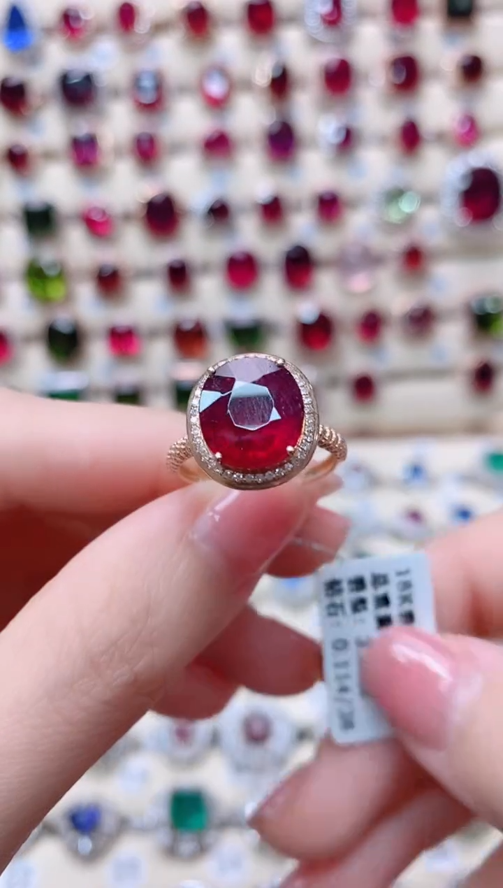 【闪购商品】碧玺18K金戒指18K金镶嵌1