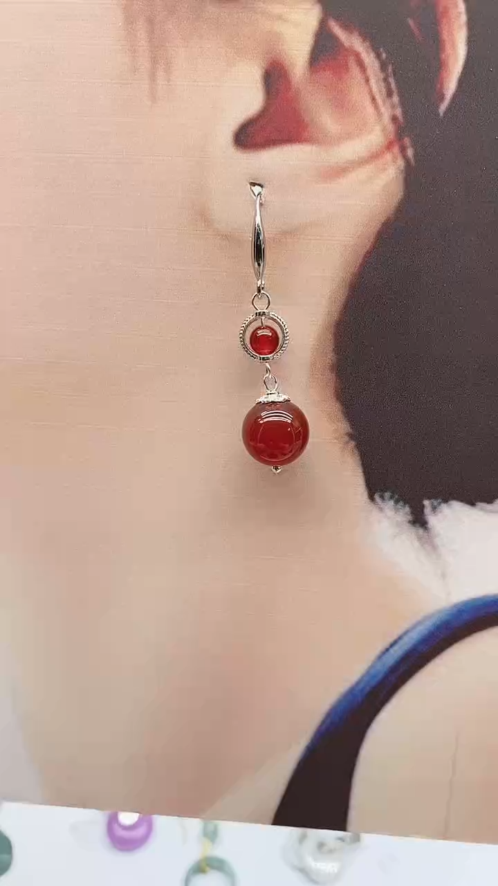 未镶嵌南红玛瑙耳饰2