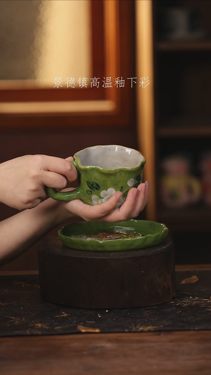 陶瓷景德镇高温釉下手绘陶瓷@L004@
