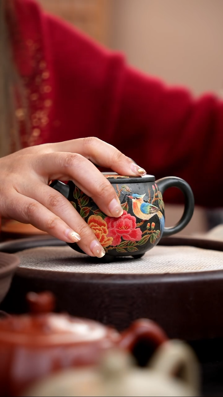 【闪购商品】紫砂茶壶九龄君子兰高石瓢