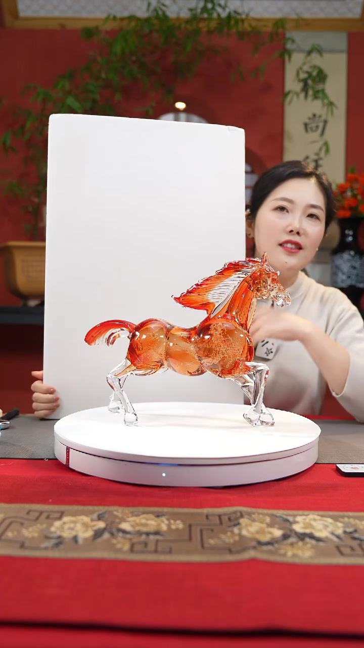 【闪购商品】琉璃手工艺品红色奔马