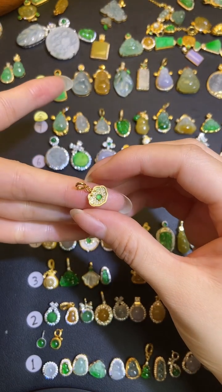 吊坠(不含链)银S925镶嵌翡翠1