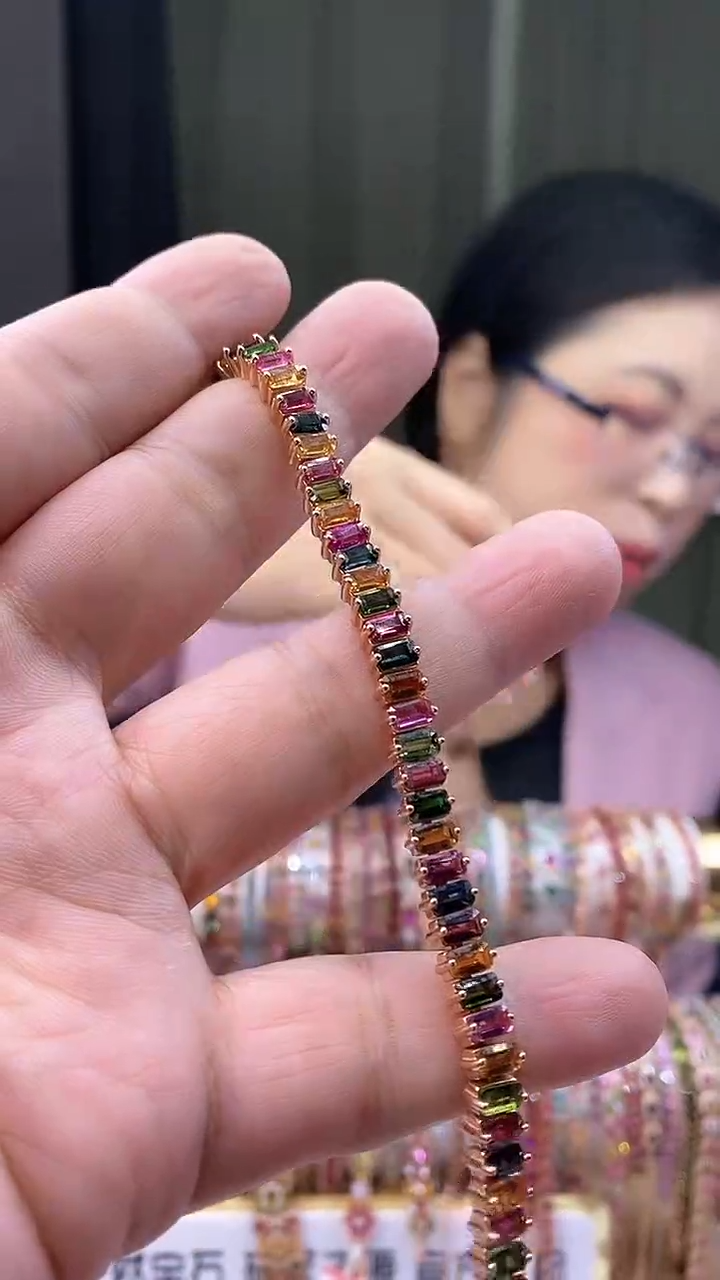 【闪购商品】碧玺手链银S925镶嵌354354354354354