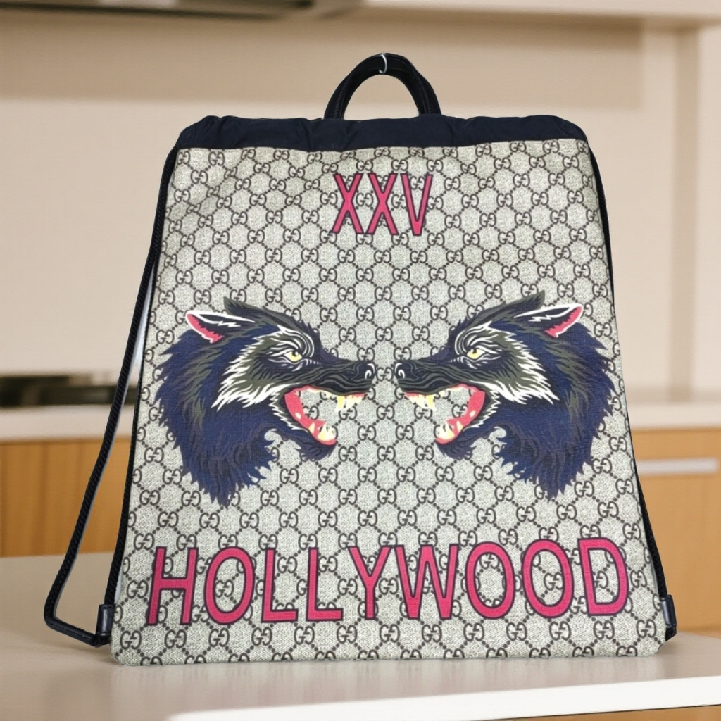 95新 GUCCI/古驰  老花双狼双肩包 1868 6092 