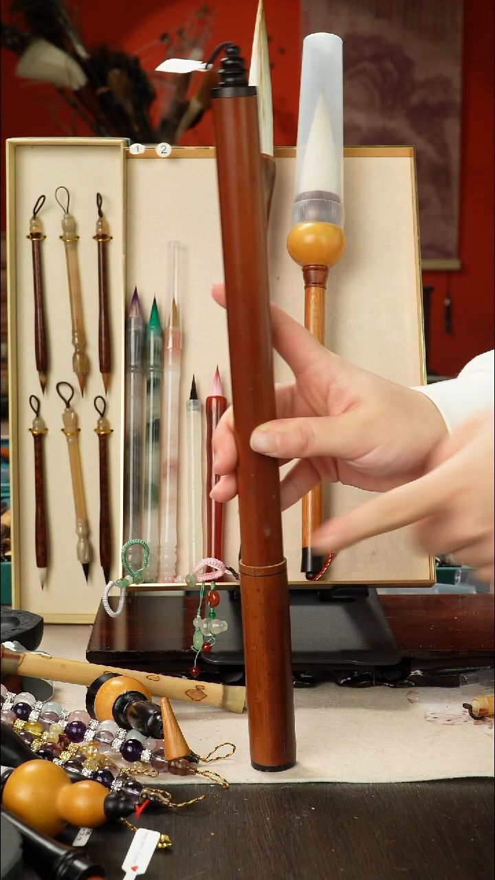 90号孤品高货毛笔链接 清水试笔 蘸墨不退