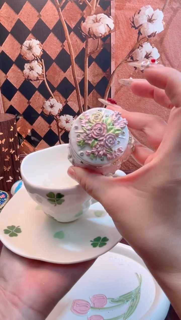 锌合金珐琅首饰盒默认微瑕拆盒不退～