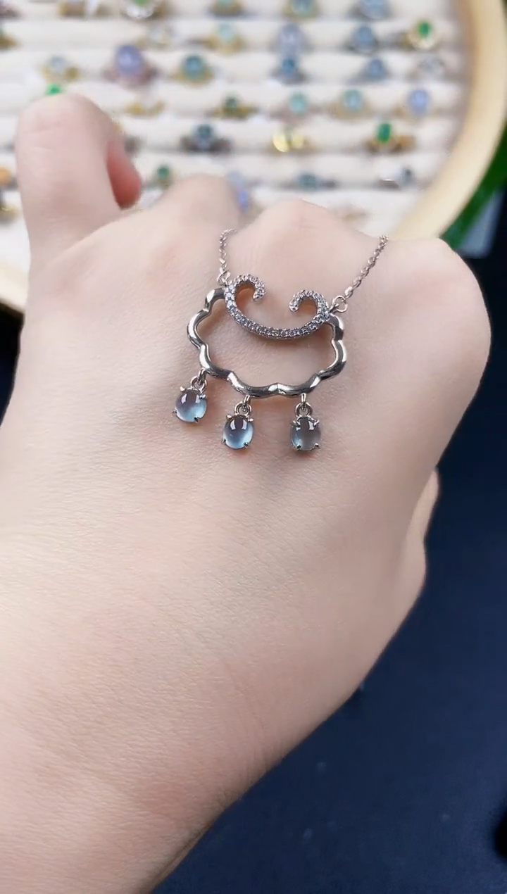 【闪购商品】翡翠颈饰银S925镶嵌24242424