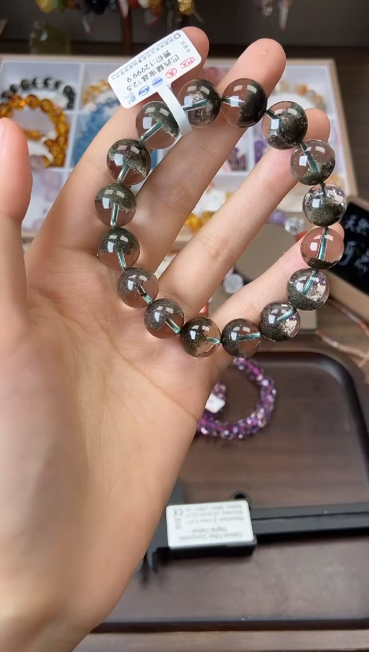 水晶手链未镶嵌13mm绿幽灵
