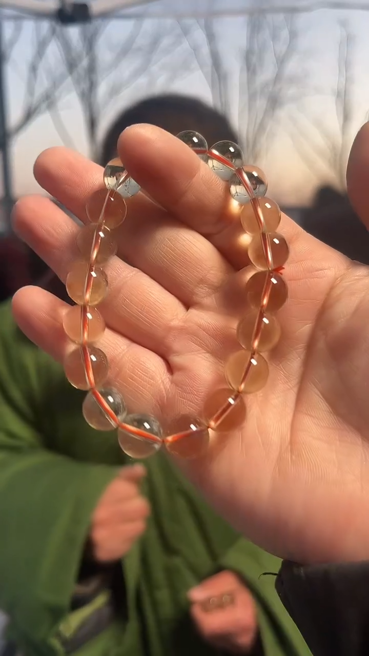 【闪购商品】黄晶手链未镶嵌天然黄水晶手串多样性发一11mm