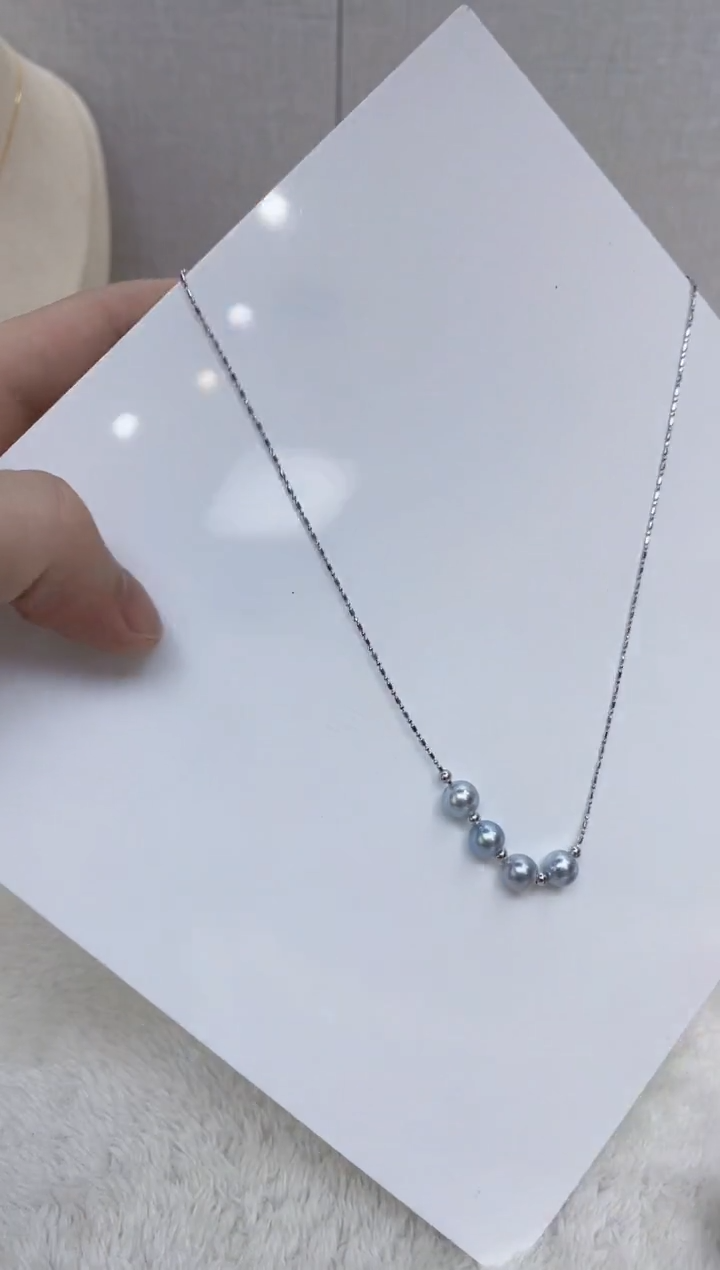 海水珍珠银S925镶嵌颈饰