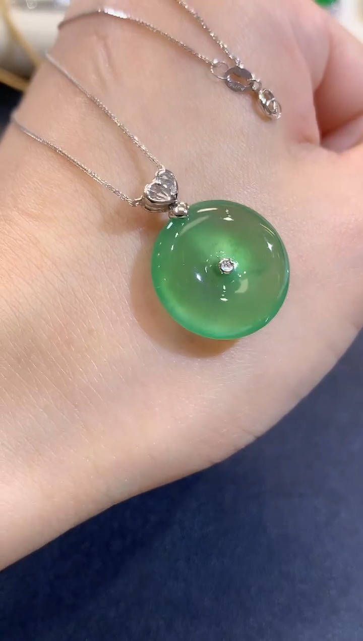 吊坠(不含链)18K金镶嵌翡翠S12 多样性发货一件