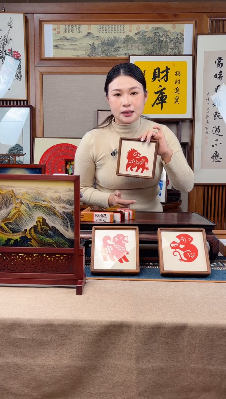 实木竖款景天文创相框/字画框精品福利款