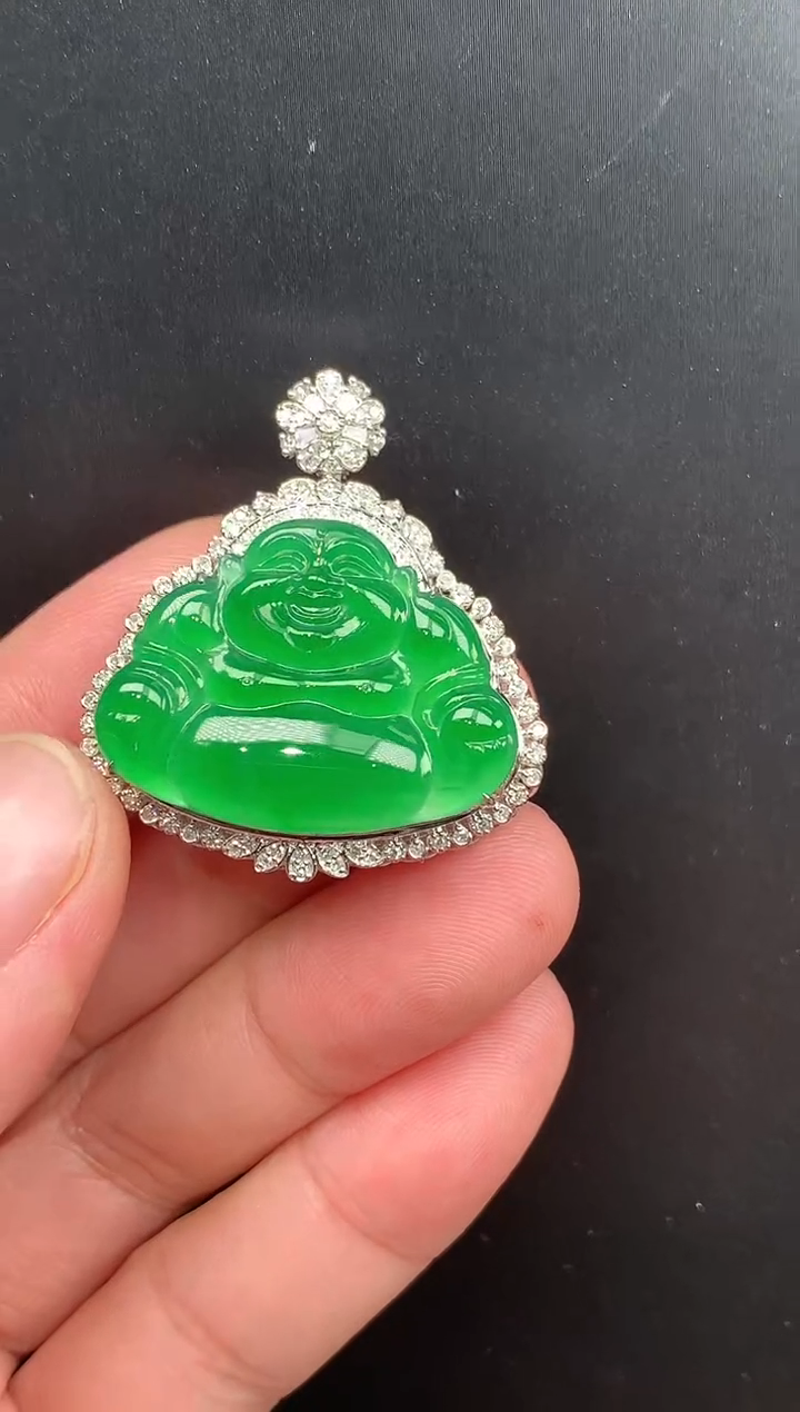 【闪购商品】翡翠吊坠(不含链)18K金镶嵌一1596