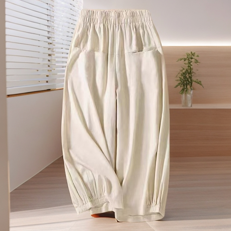 8535阔腿花苞裤女夏季薄款七分裤宽松休闲显瘦款