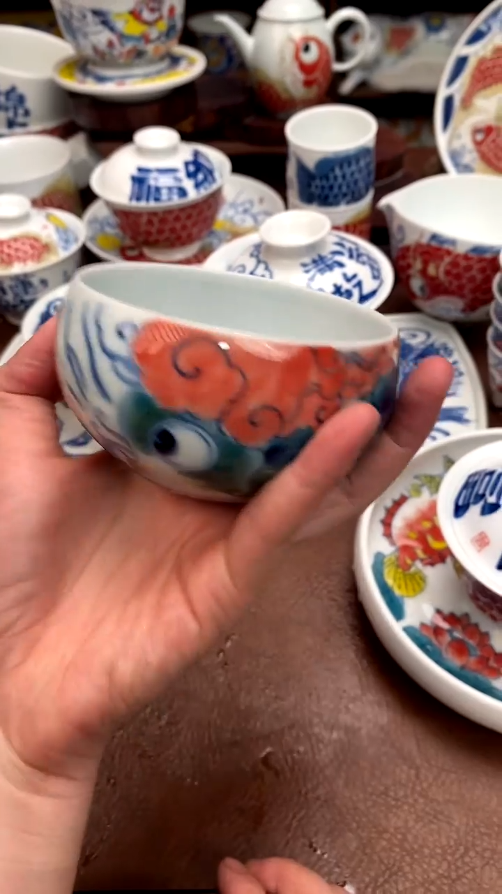 鸿运当头罗汉杯景德镇昨明陶瓷