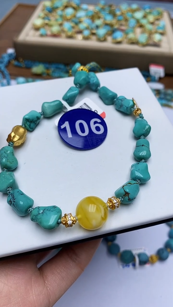 【闪购商品】绿松石项链银S925镶嵌106