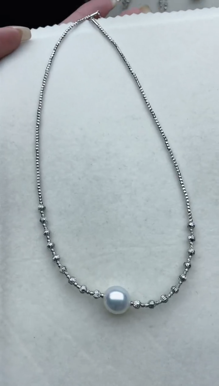 【闪购商品】海水珍珠套链银S925镶嵌Y61