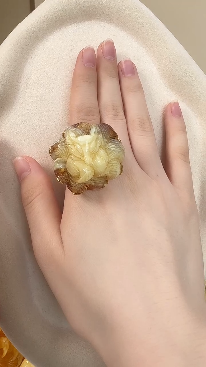 未镶嵌琥珀戒指戒指