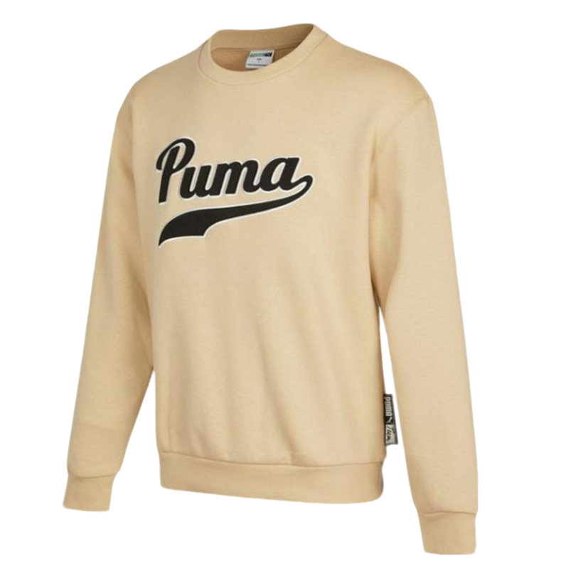 PUMA/彪马男款印花图案套头卫衣米色534383-20