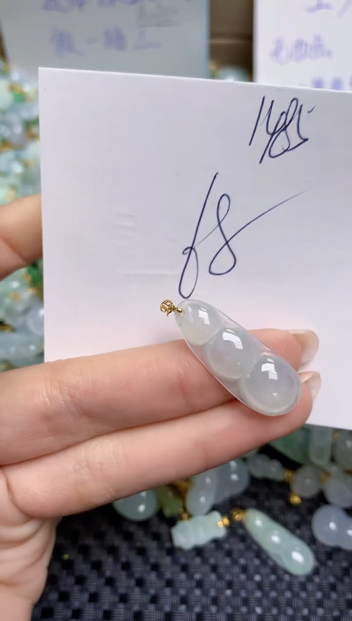 【闪购商品】翡翠颈饰18K金镶嵌天然缅甸A货翡翠