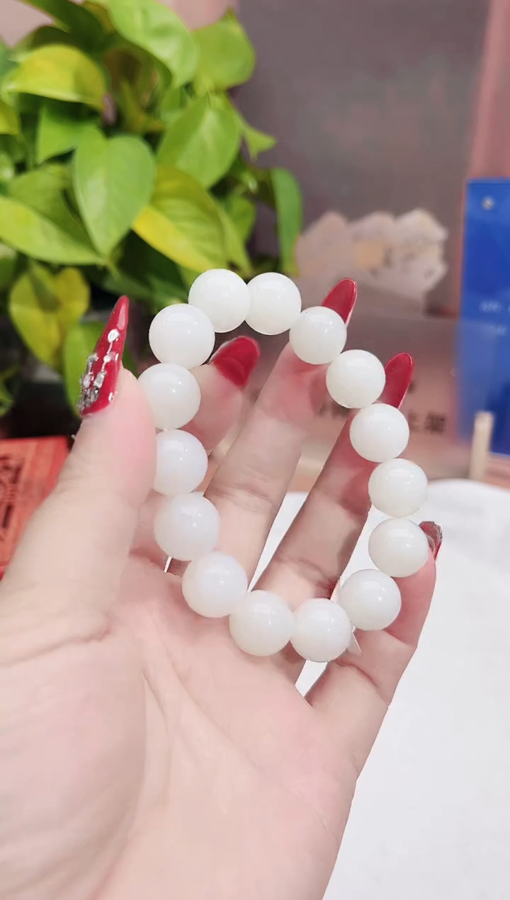 手串未镶嵌和田玉纯天然和田玉新疆米达羊脂白玉14