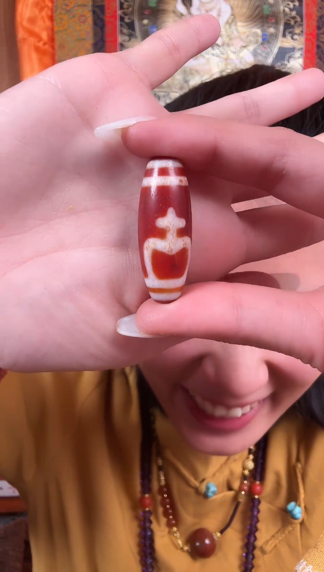 铁合金花岗石藏式风格宝瓶珠串