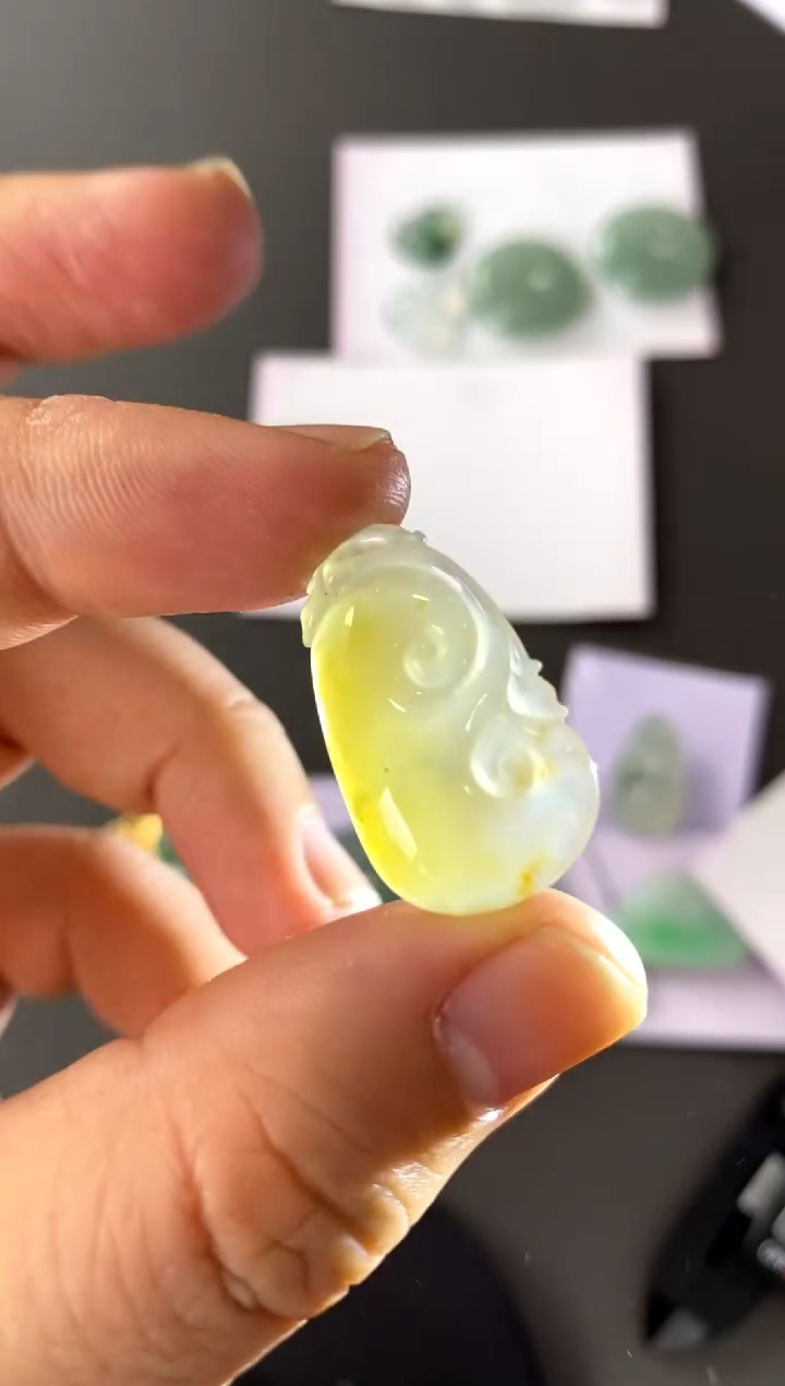 【闪购商品】定制翡翠18K金镶嵌如意