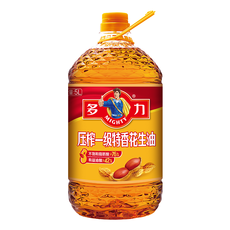 多力压榨一级特香花生油5L