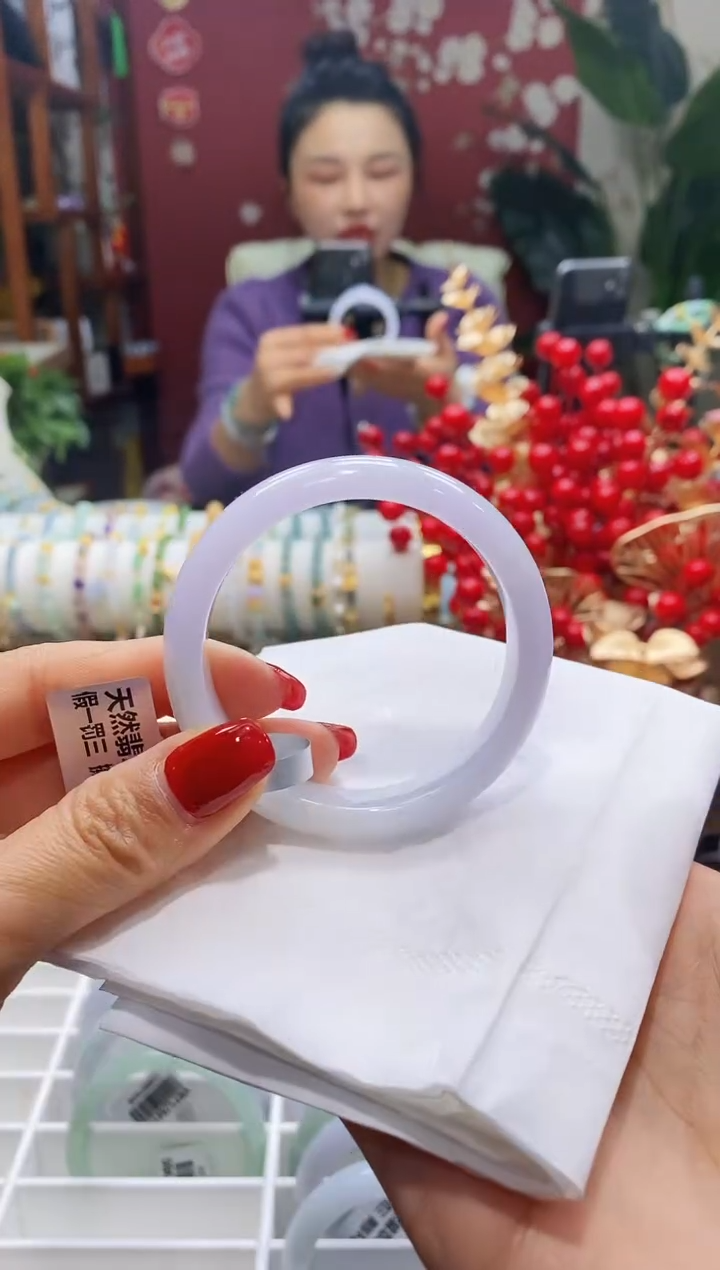 【闪购商品】翡翠手镯未镶嵌54粉紫51.7/12.2*6.9