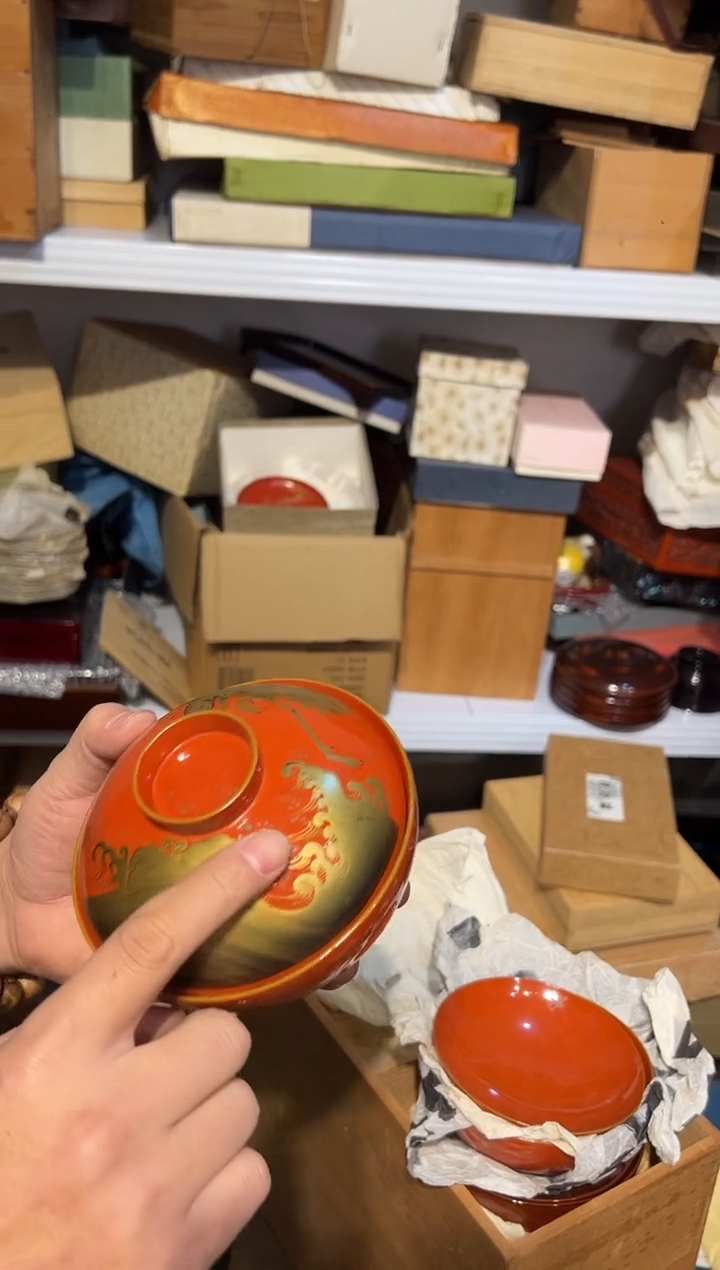 高肉金 盖碗单只  大漆漆器大漆漆器