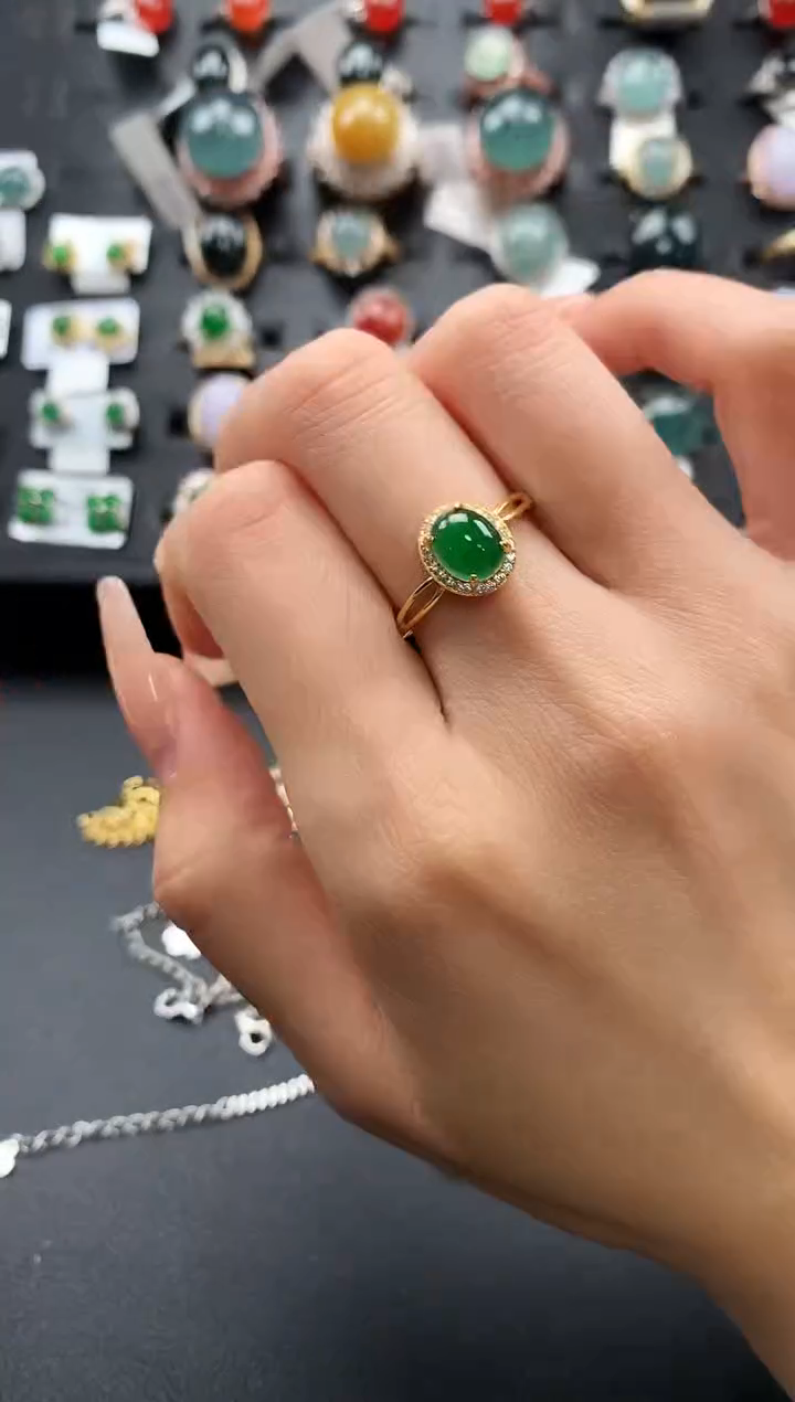 【闪购商品】翡翠戒指银S925镶嵌4754765765