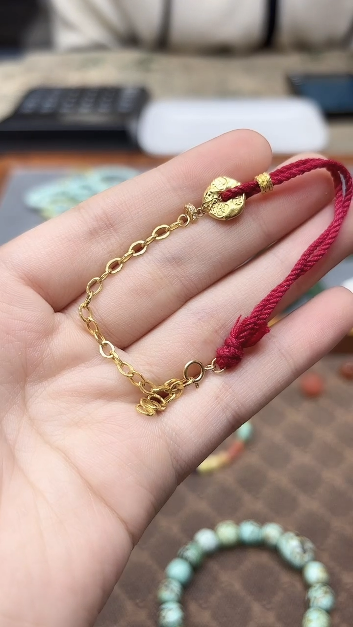 手链18K金18K金红手绳ZX
