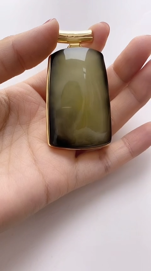 【闪购商品】琥珀裸石银S925镶嵌琥珀吊坠