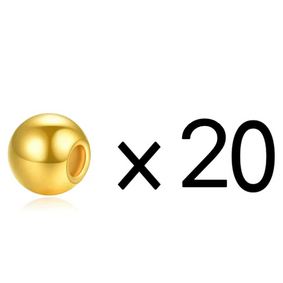 【老王黄金】足金999  小米亮面金珠*20粒 LW-025