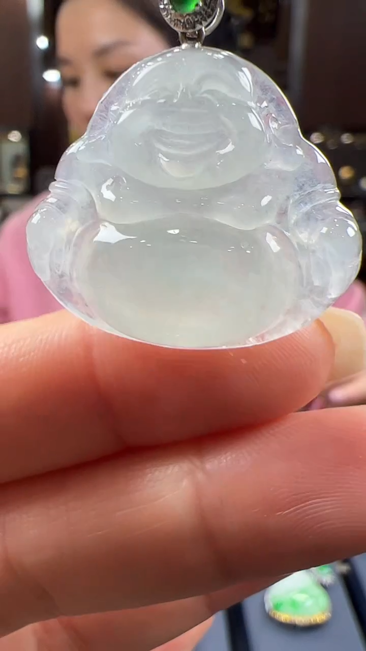 【闪购商品】翡翠挂件18K金镶嵌佛公 不含链