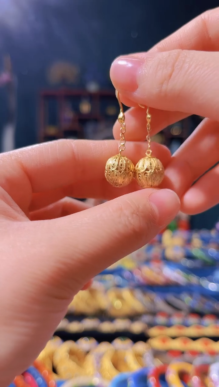 【闪购商品】花丝镶嵌耳环精品