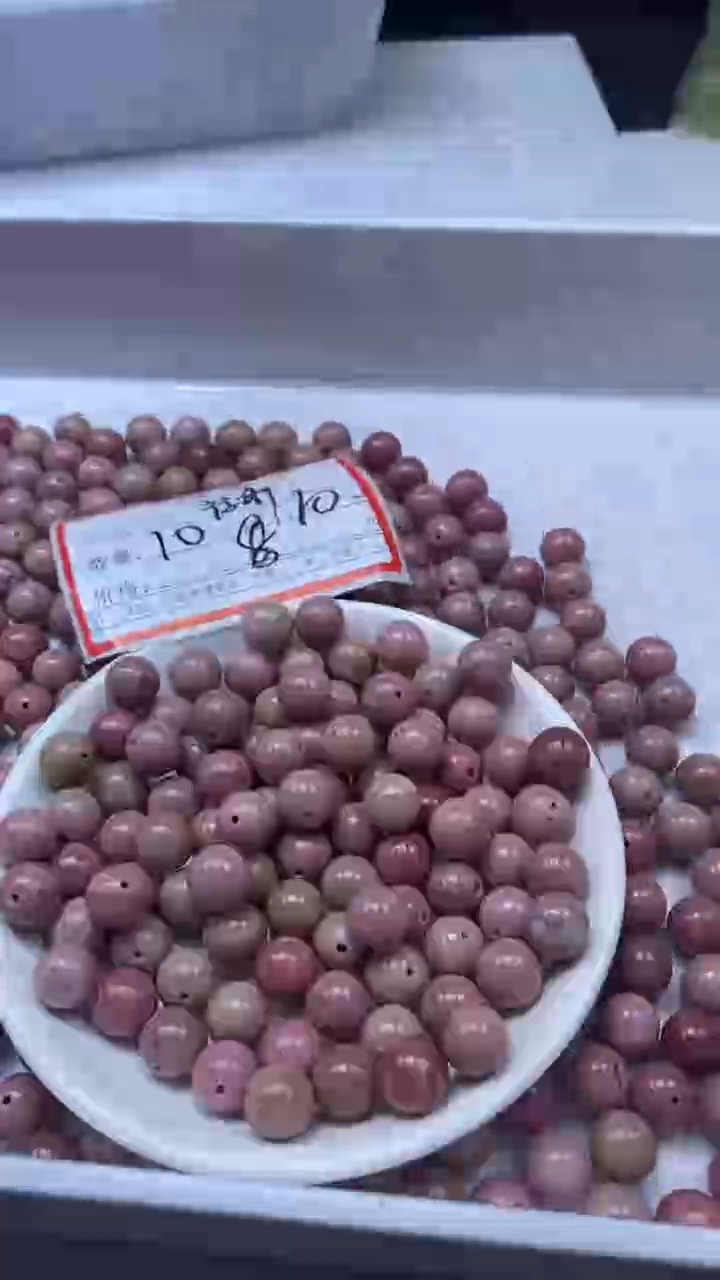 颈饰未镶嵌石英岩玉W342-红木纹10mm*10颗