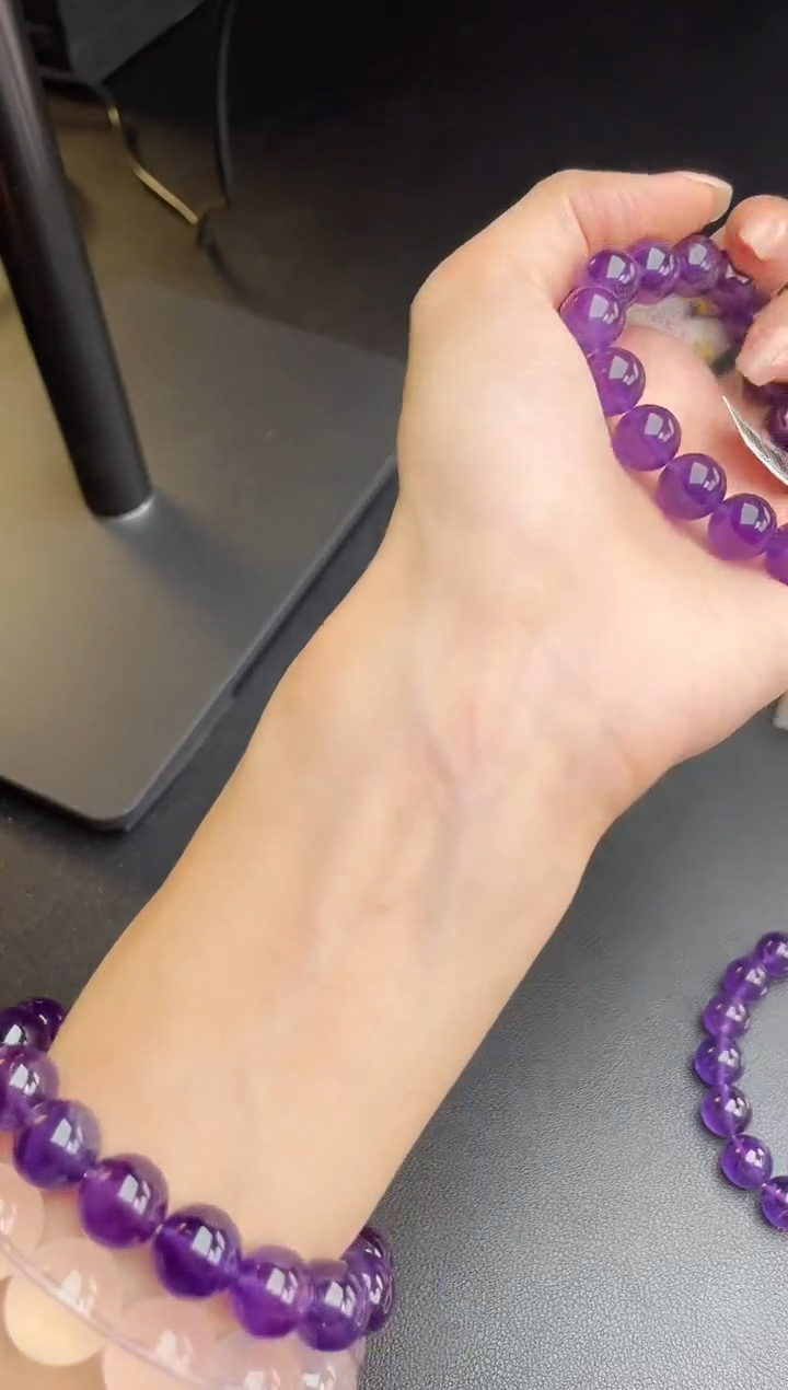 【闪购商品】水晶手链未镶嵌天然乌拉圭紫水晶11mm