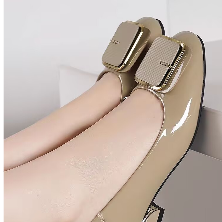 【真软皮】2025新款女单鞋夏季舒适低跟透气豆豆鞋船鞋