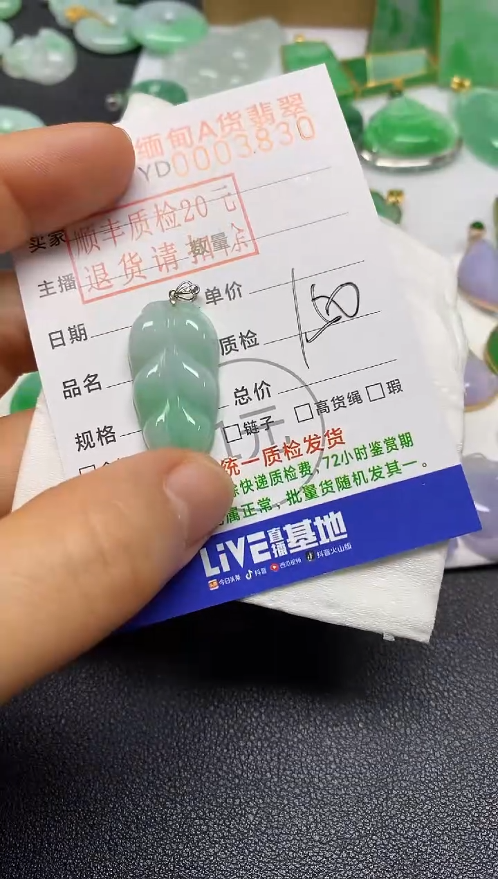 【闪购商品】翡翠吊坠(不含链)未镶嵌叶子