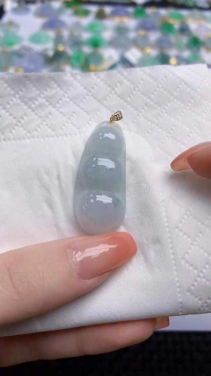 【闪购商品】翡翠颈饰18K金镶嵌天然翡翠A货