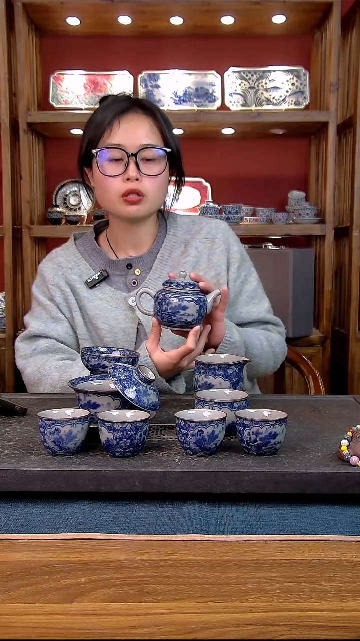 简装家用款9件套 老陶泥开片纹陶瓷茶具