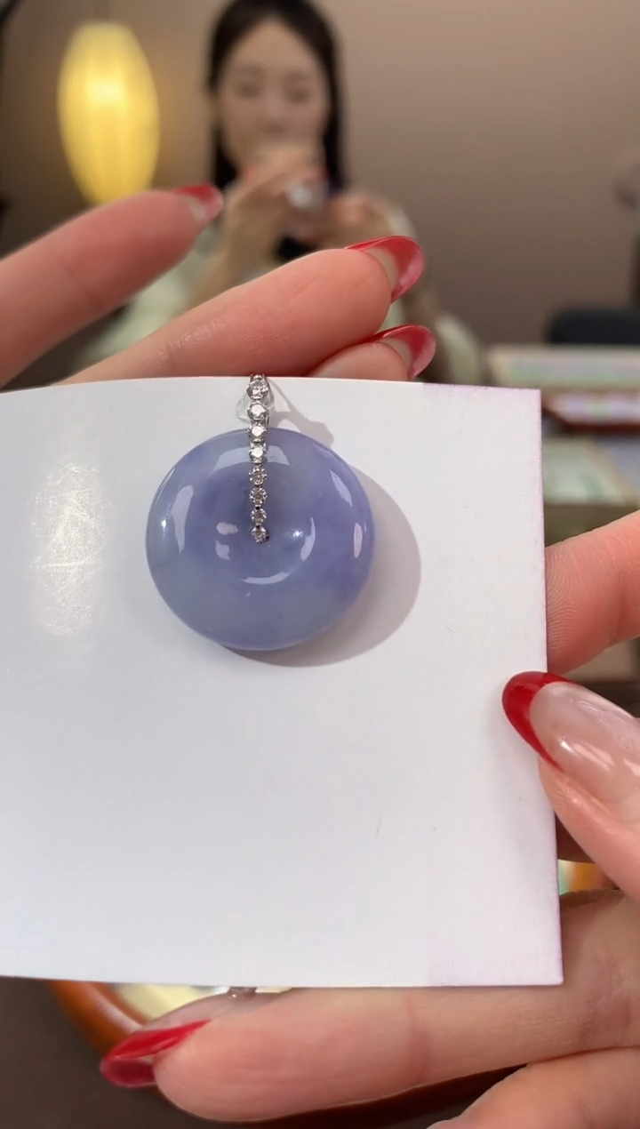 【闪购商品】翡翠颈饰18K金镶嵌天然缅甸a货翡翠