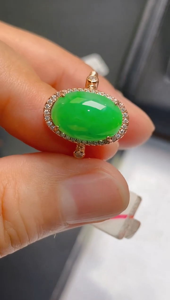 【闪购商品】翡翠耳饰银S925镶嵌天然A货翡翠1