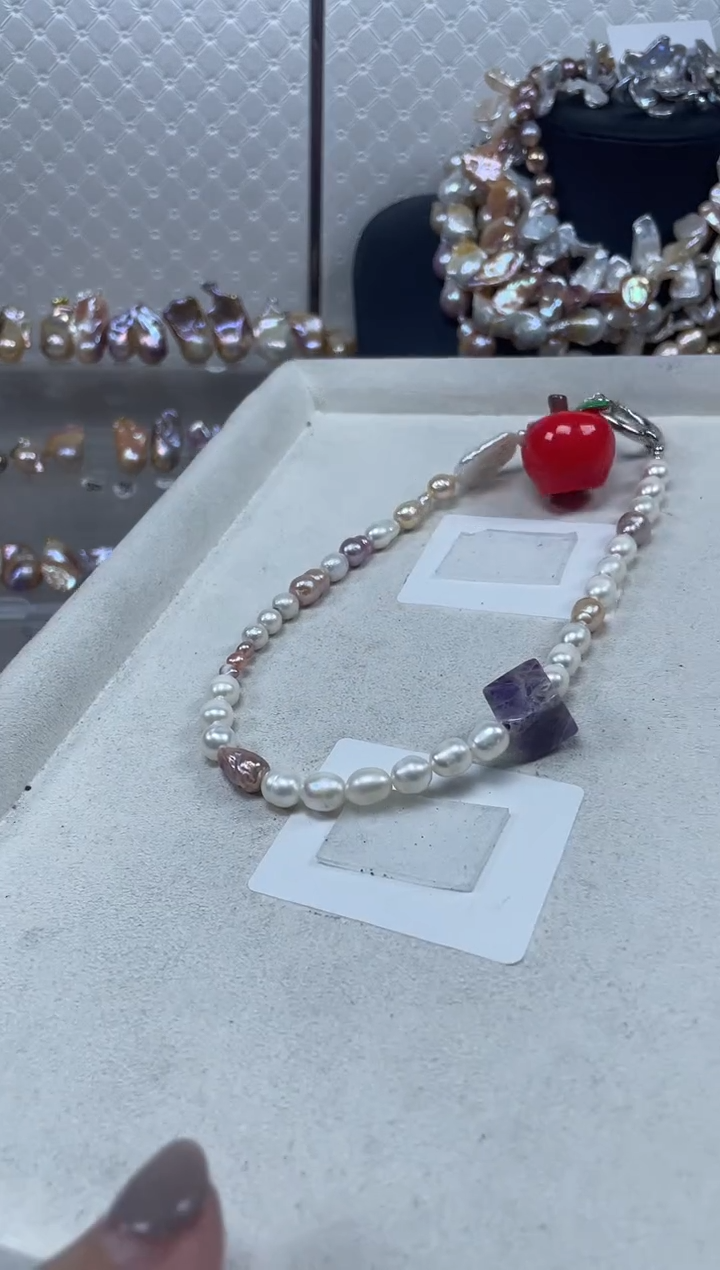 未镶嵌手机链淡水珍珠夏****ฅ【纯恬珍珠】